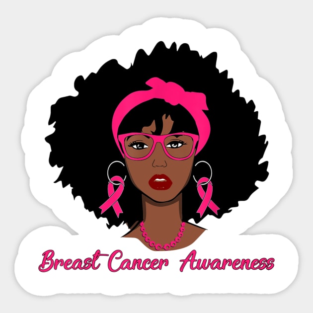 Breast Cancer Black Girl Sticker by Fowlerbg